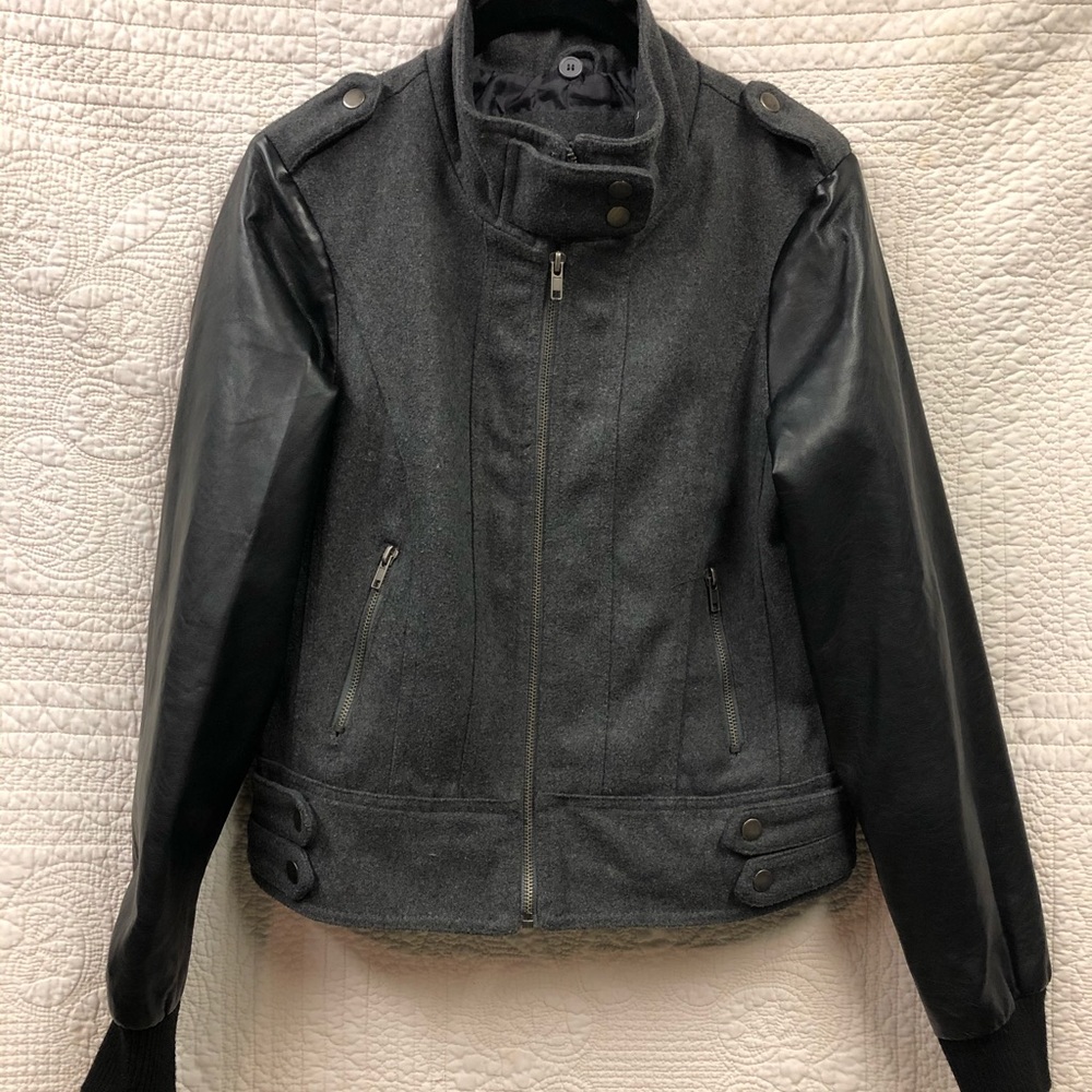Forever 21 Bomber Military Moto Jacket Small